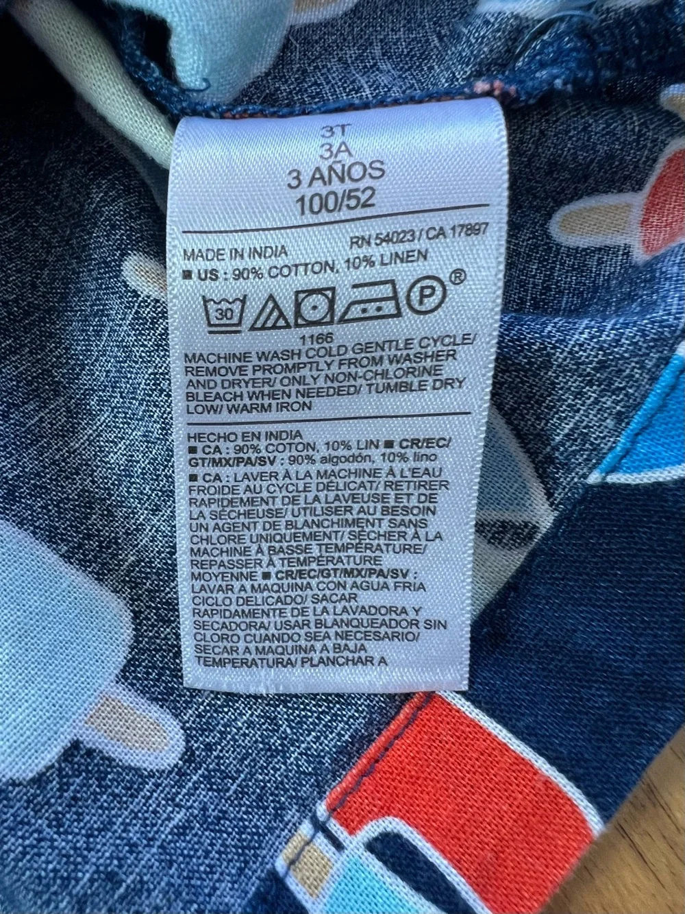 Old Navy Toddler Boys 3T Popsicle Button Front Shirt Blue Cotton Linen Blend